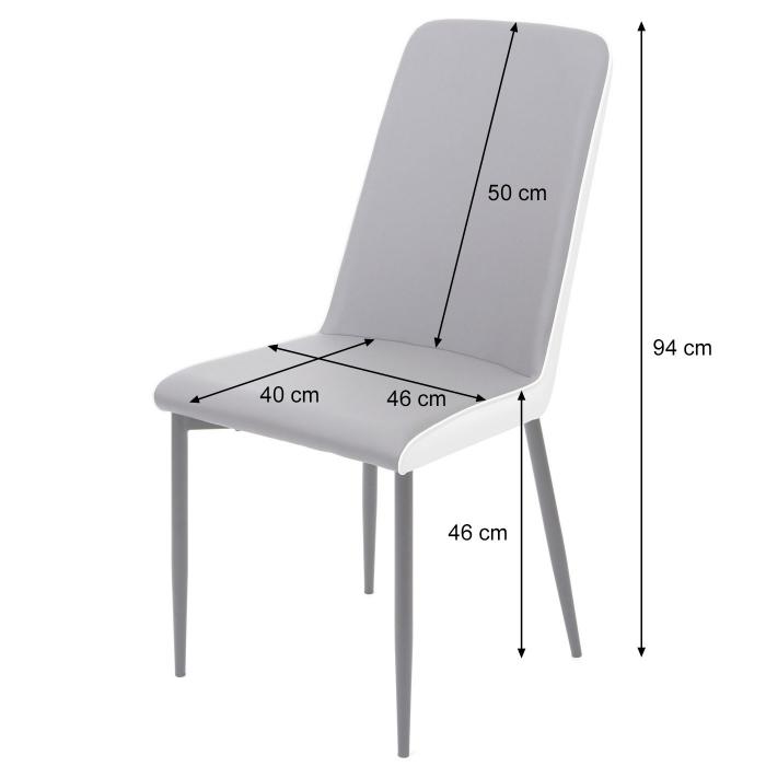 4er-Set Esszimmerstuhl HWC-F26, Stuhl Kchenstuhl, Kunstleder ~ Sitzflche grau