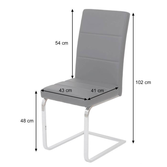 Freischwinger Küchenstuhl Kunstleder Chrom 2x Esszimmerstuhl HWC-F27