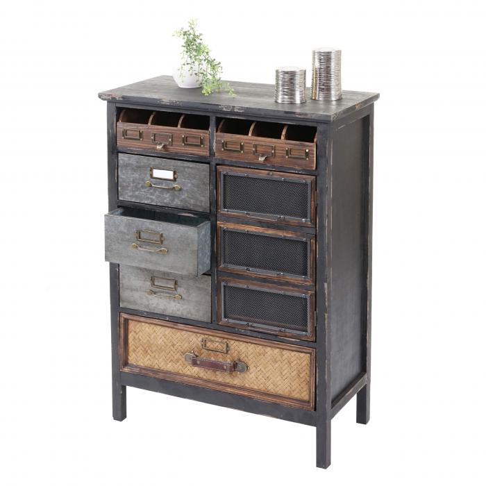 Apothekerkommode HWC-F34, Schubladenschrank, Tanne Holz massiv Vintage Shabby-Look 90x65x32cm