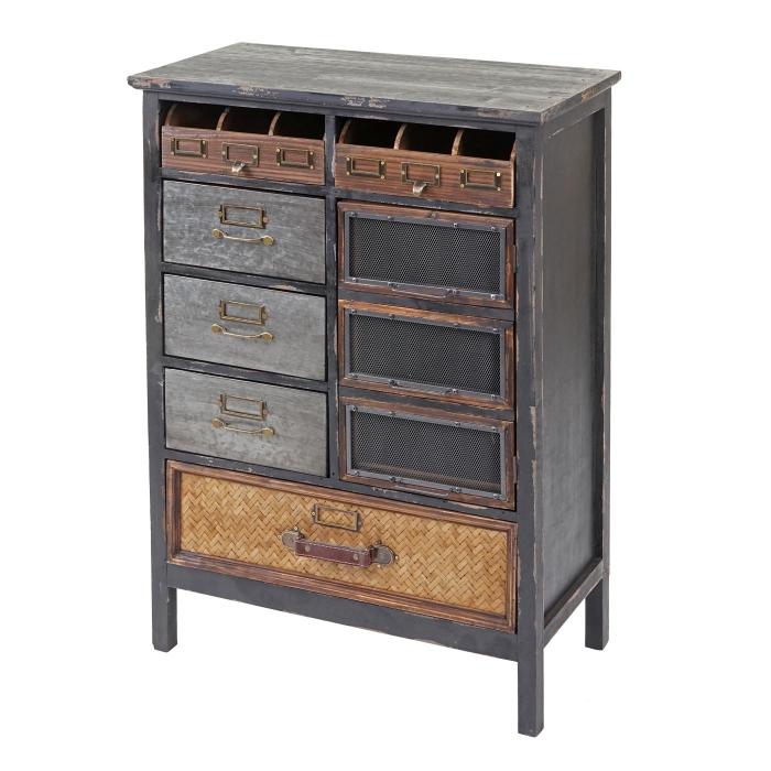 Apothekerkommode HWC-F34, Schubladenschrank, Tanne Holz massiv Vintage Shabby-Look 90x65x32cm