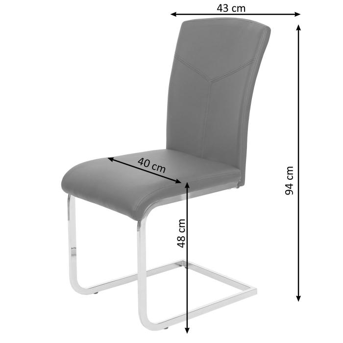 6er-Set Esszimmerstuhl HWC-F36, Freischwinger Kchenstuhl Konferenzstuhl ~ Kunstleder, schwarz