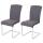 2er-Set Esszimmerstuhl HWC-F36, Freischwinger Kchenstuhl Konferenzstuhl ~ Stoff/Textil, grau