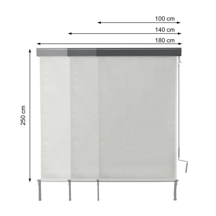 Vertikalmarkise HWC-F42, Senkrechtmarkise Sichtschutz Auenrollo Rollo, UV-Schutz 50 Stoff ~ 250x140cm, creme-beige