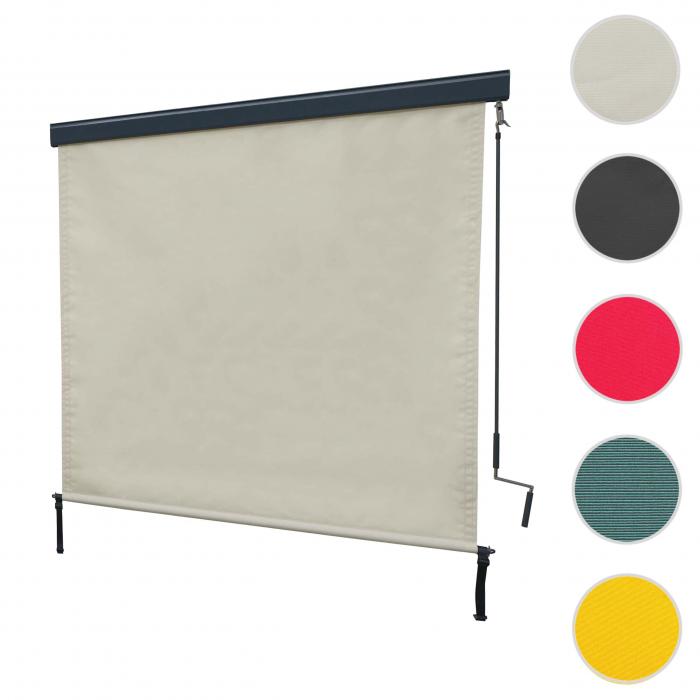 Vertikalmarkise HWC-F42, Senkrechtmarkise Sichtschutz Auenrollo Rollo, UV-Schutz 50 Stoff ~ 250x180cm, creme-beige