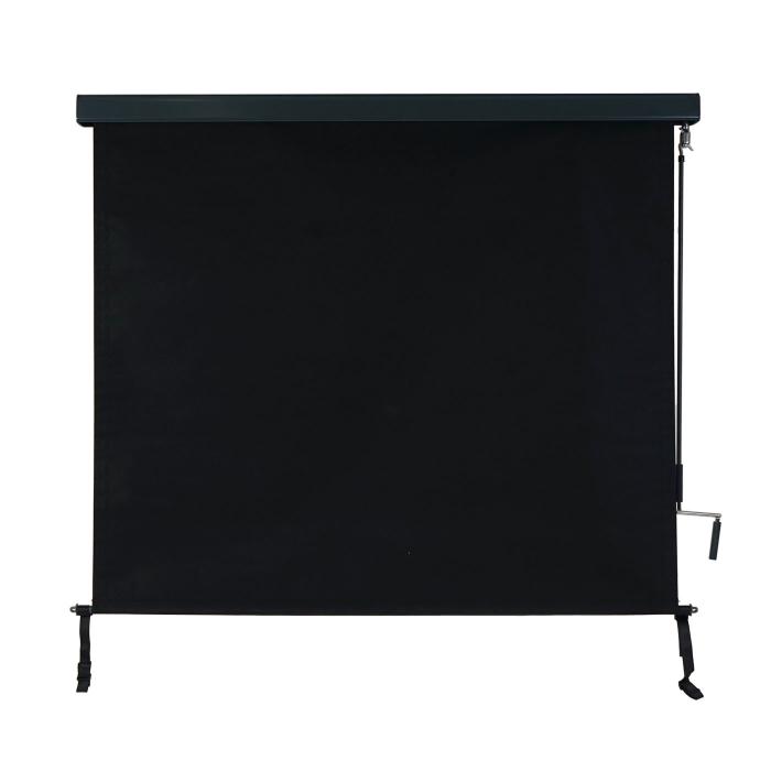 Vertikalmarkise HWC-F42, Senkrechtmarkise Sichtschutz Außenrollo Rollo,  UV-Schutz 50 Stoff ~ 250x180cm, schwarz von Heute-Wohnen