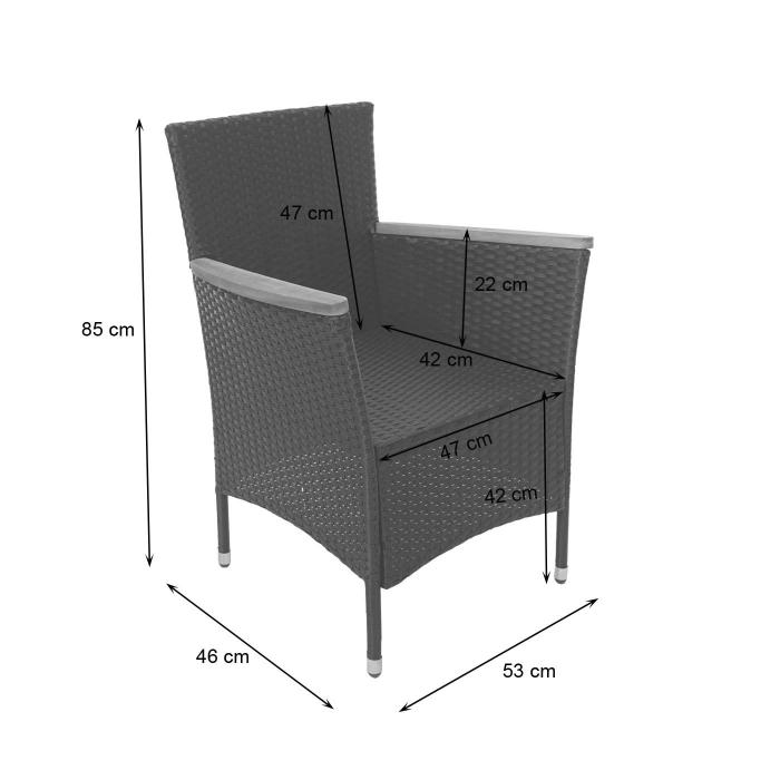 2x Poly Rattan Sessel Hwc F48 Rattanstuhl Gartenstuhl Akazie