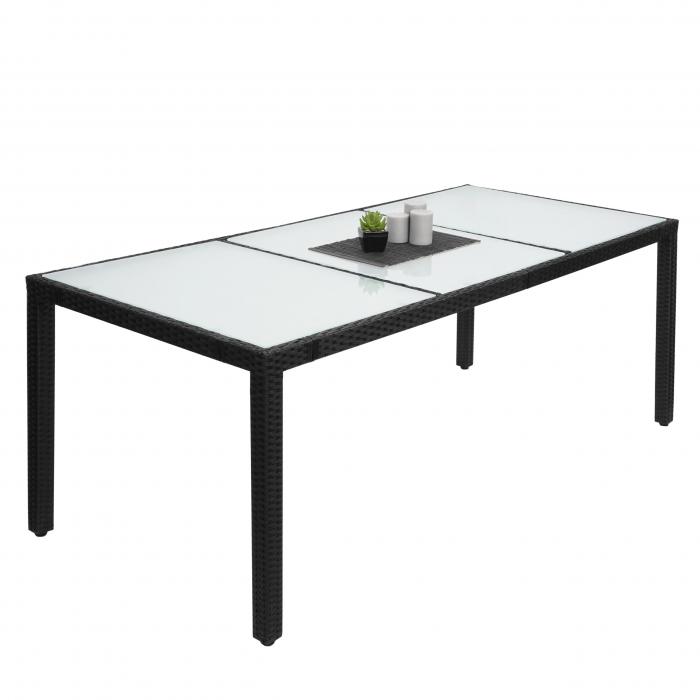 B-Ware (OHNE GLASPLATTE SK3) | Poly-Rattan Esstisch HWC-F49, Esszimmertisch Gartentisch Tisch, 190x90cm ~ anthrazit