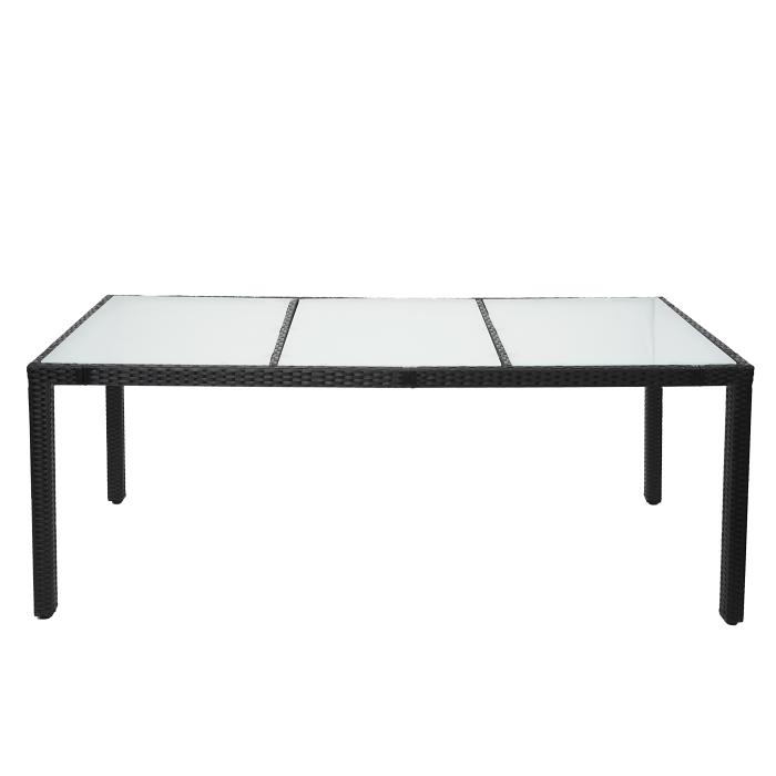 B-Ware (OHNE GLASPLATTE SK3) | Poly-Rattan Esstisch HWC-F49, Esszimmertisch Gartentisch Tisch, 190x90cm ~ anthrazit