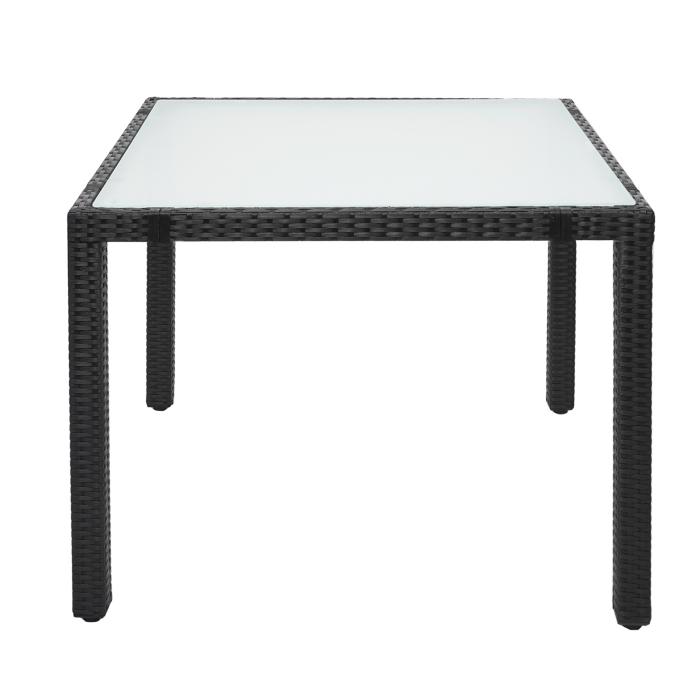 B-Ware (OHNE GLASPLATTE SK3) | Poly-Rattan Esstisch HWC-F49 anthrazit ohne Glasplatte 90x90cm