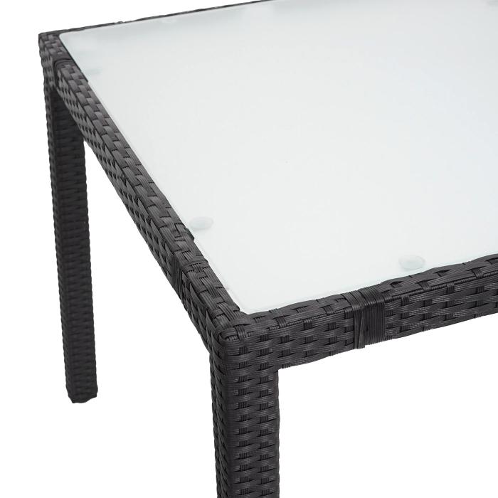 B-Ware (OHNE GLASPLATTE SK3) | Poly-Rattan Esstisch HWC-F49 anthrazit ohne Glasplatte 90x90cm
