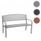 Gartenbank HWC-F52, Bank Parkbank Sitzbank, 2-Sitzer pulverbeschichteter Stahl ~ grau