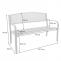 Gartenbank HWC-F52, Bank Parkbank Sitzbank, 2-Sitzer pulverbeschichteter Stahl ~ grau
