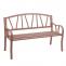 Gartenbank HWC-F53, Bank Parkbank Sitzbank, 2-Sitzer pulverbeschichteter Stahl ~ braun