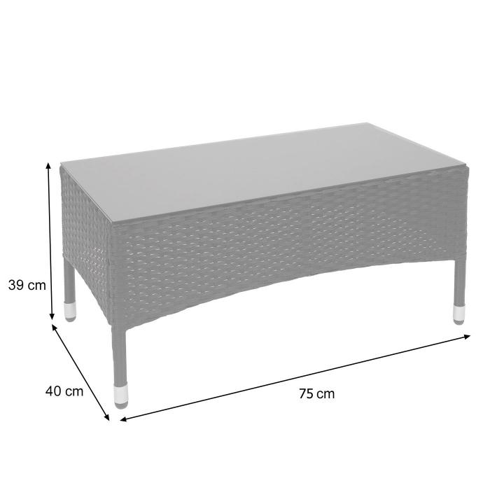 Poly-Rattan Garnitur HWC-F55, Balkon-/Garten-/Lounge-Set Sofa Sitzgruppe ~ braun, Kissen dunkelgrau