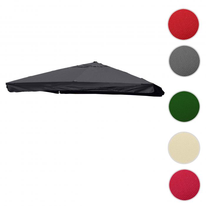 Ersatz-Bezug fr Luxus-Ampelschirm HWC-A96 mit Flap, Sonnenschirmbezug, 3x3m (4,24m) Polyester 3kg ~ anthrazit