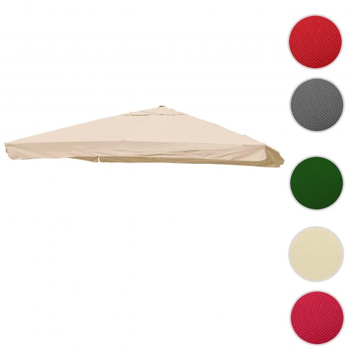 Ersatz-Bezug fr Luxus-Ampelschirm HWC-A96 mit Flap, Schirmbezug, 3,5x3,5m (4,95m) Polyester 4kg ~ creme