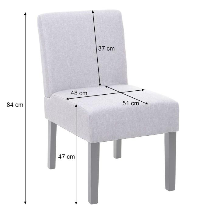 6er-Set Esszimmerstuhl HWC-F61, Stuhl Lounge-Stuhl, Stoff/Textil ~ grau