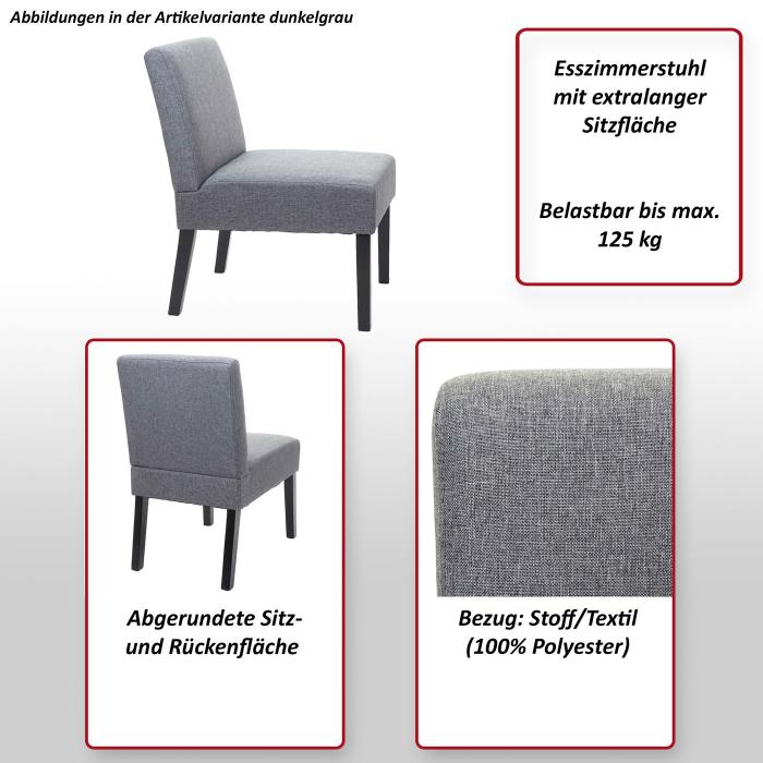 2er-Set Esszimmerstuhl HWC-F61, Stuhl Lounge-Stuhl, Stoff/Textil ~ grn
