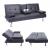 3er-Sofa HWC-F60, Couch Schlafsofa Gstebett, Tassenhalter verstellbar 97x166cm ~ Kunstleder, braun