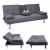 3er-Sofa HWC-F60, Couch Schlafsofa Gästebett, Tassenhalter verstellbar 97x166cm ~ Textil, dunkelgrau