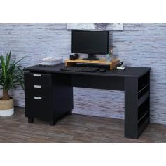 Schreibtisch HWC-F63, Bürotisch Computertisch Arbeitstisch, FSC-zertifiziert 150x60cm ~ schwarz