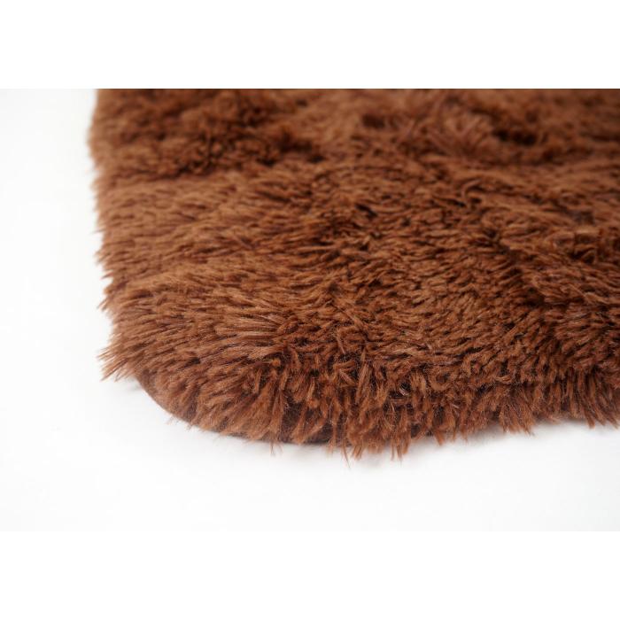 Teppich HWC-F69, Shaggy Lufer Hochflor Langflor, Stoff/Textil flauschig weich 200x140cm ~ dunkelbraun