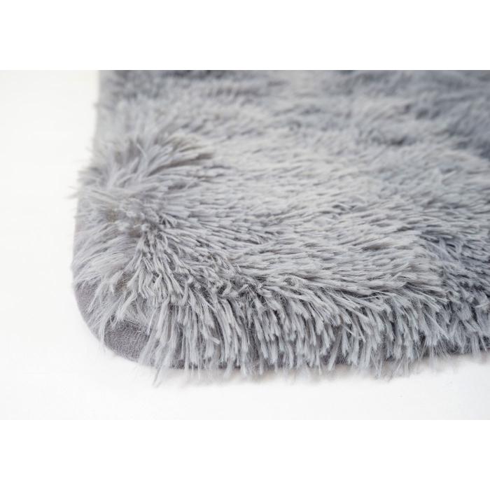 Teppich HWC-F69, Shaggy Lufer Hochflor Langflor, Stoff/Textil flauschig weich 200x140cm ~ grau