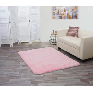 Teppich HWC-F69, Shaggy Lufer Hochflor Langflor, Stoff/Textil flauschig weich 160x120cm ~ rosa