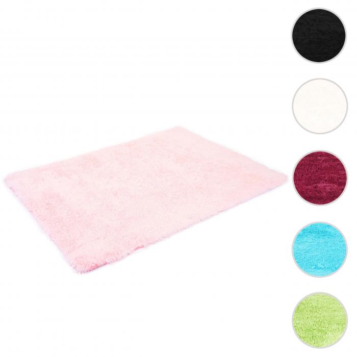 Teppich HWC-F69, Shaggy Lufer Hochflor Langflor, Stoff/Textil flauschig weich 200x140cm ~ rosa