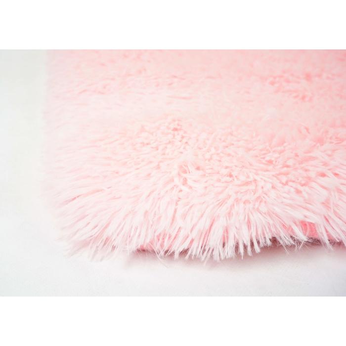 Teppich HWC-F69, Shaggy Lufer Hochflor Langflor, Stoff/Textil flauschig weich 200x140cm ~ rosa
