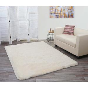 Teppich HWC-F69, Shaggy Lufer Hochflor Langflor, Stoff/Textil flauschig weich 230x160cm ~ creme