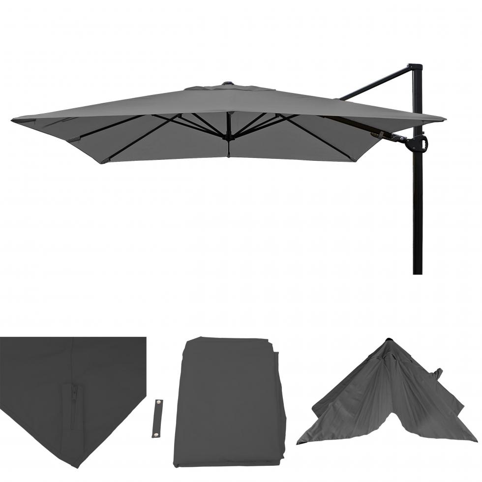 Bezug für Ampelschirm Sonnenschirmbezug HWCA39, 3x3m (Ø4,24m) 2,8kg