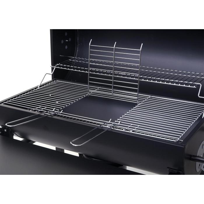 Grillwagen HWC-F70, Holzkohlegrill Standgrill Gartengrill mit Deckel Ablage, Stahl 103x93x70cm schwarz