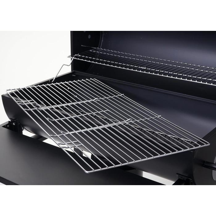 Grillwagen HWC-F70, Holzkohlegrill Standgrill Gartengrill mit Deckel Ablage, Stahl 103x93x70cm schwarz