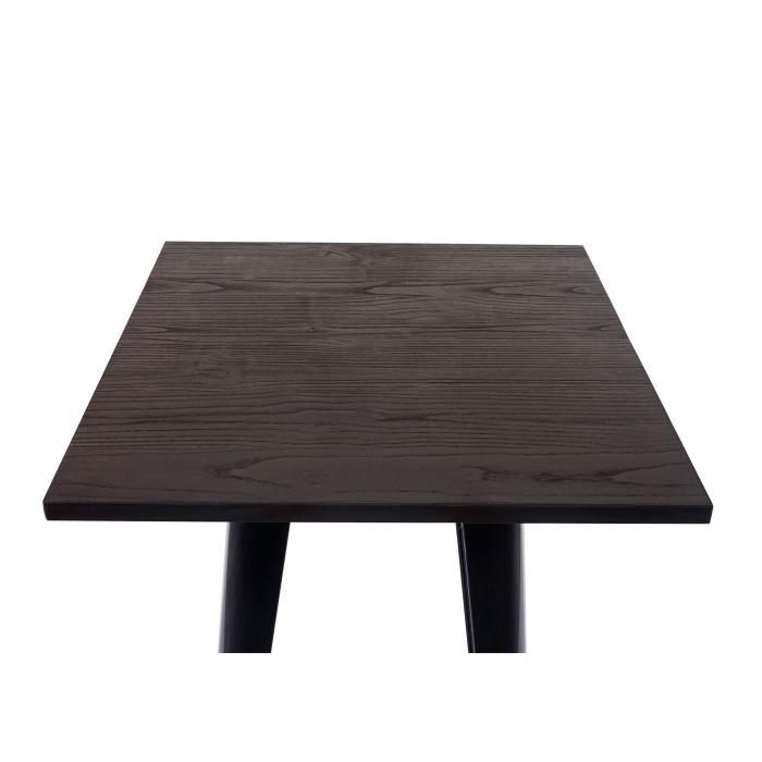 Stehtisch HWC-A73 inkl. Holz-Tischplatte, Bistrotisch Bartisch, Metall Industriedesign 107x60x60cm ~ schwarz