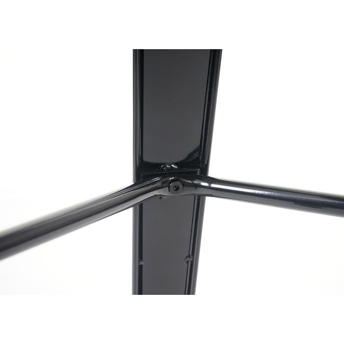 Set Stehtisch + 2x Barhocker HWC-A73 inkl. Holz-Tischplatte, Barstuhl Bartisch, Metall Industriedesign ~ schwarz