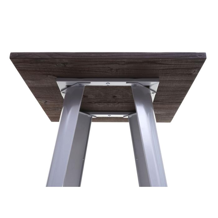 Stehtisch HWC-A73 inkl. Holz-Tischplatte, Bistrotisch Bartisch, Metall Industriedesign 107x60x60cm ~ grau