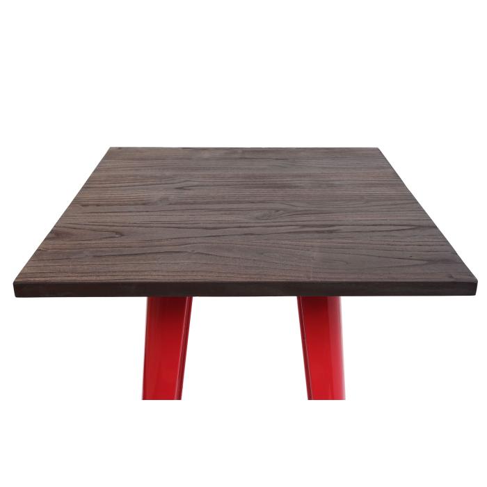 Stehtisch HWC-A73 inkl. Holz-Tischplatte, Bistrotisch Bartisch, Metall Industriedesign 107x60x60cm ~ rot