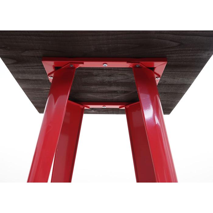 Stehtisch HWC-A73 inkl. Holz-Tischplatte, Bistrotisch Bartisch, Metall Industriedesign 107x60x60cm ~ rot