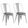 2er-Set Stuhl HWC-A73 inkl. Holz-Sitzfläche, Bistrostuhl Stapelstuhl, Metall Industriedesign stapelbar ~ grau 2er-Set Stuhl HWC-A73 inkl. Holz-Sitzfläche, Bistrostuhl Stapelstuhl, Metall Industriedesign stapelbar ~ grau