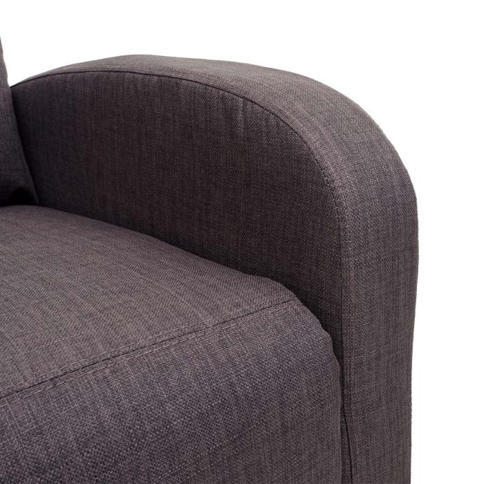 Fernsehsessel HWC-F76, Relaxsessel Sessel Liegesessel, Liegefunktion verstellbar Stoff/Textil ~ grau-braun
