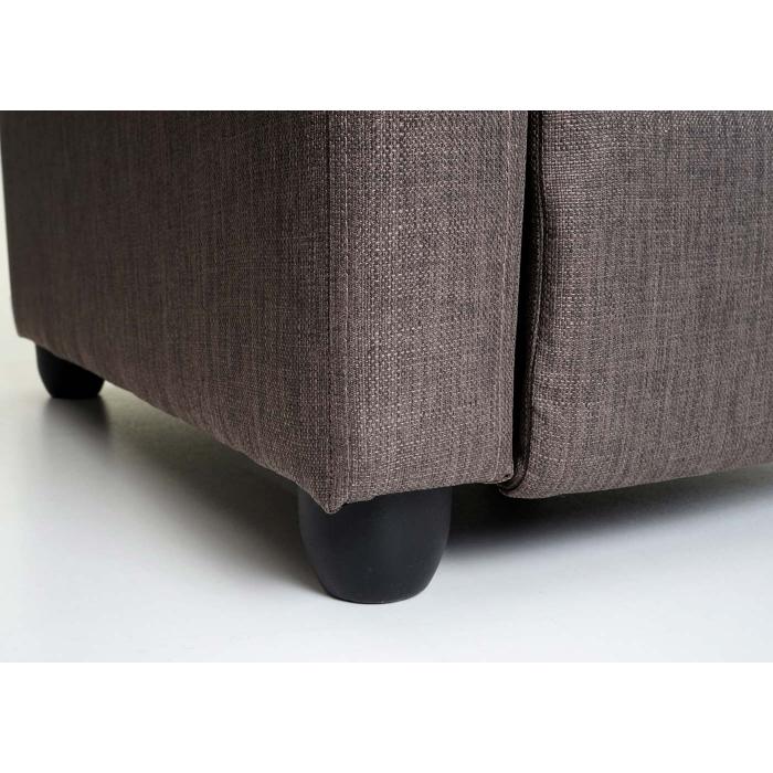 Retourenware | Fernsehsessel HWC-F76, Relaxsessel Sessel Liegesessel, Liegefunktion verstellbar Stoff/Textil grau-braun