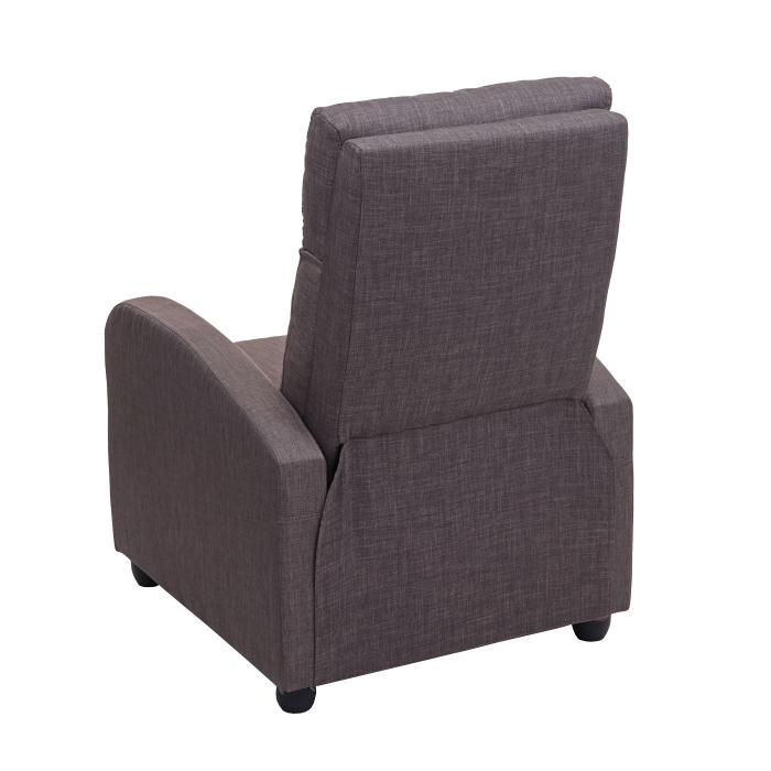 Retourenware | Fernsehsessel HWC-F76, Relaxsessel Sessel Liegesessel, Liegefunktion verstellbar Stoff/Textil grau-braun