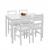Esszimmer-Set HWC-F77, Sitzgruppe Esszimmergruppe, Massiv-Holz Landhaus 110cm ~ wei