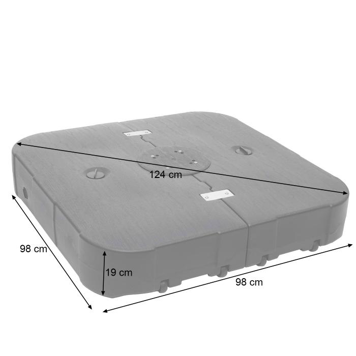 Schirmstnder XXL HWC-F54, Ampelschirmstnder Marktschirmstnder, rollbar befllbar 180kg universell passend