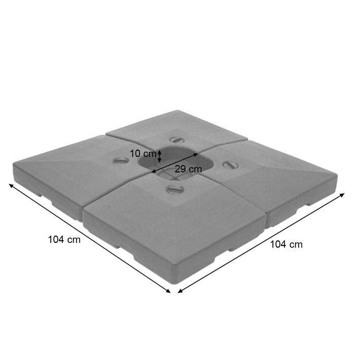 Sonnenschirmstnder HWC-F79, Ampelschirmstnder Marktschirmstnder fr Bodenkreuz, befllbar 124kg