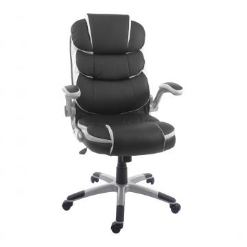 Brostuhl HWC-F80, Schreibtischstuhl Chefsessel Drehstuhl, Kunstleder ~ schwarz