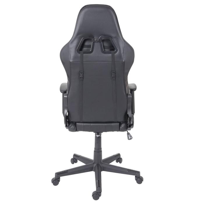 Brostuhl HWC-F84, Schreibtischstuhl Gamingstuhl Chefsessel Drehstuhl, Kunstleder ~ schwarz