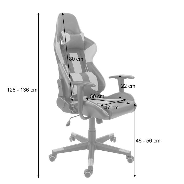 Brostuhl HWC-F84, Schreibtischstuhl Gamingstuhl Chefsessel Drehstuhl, Kunstleder ~ schwarz