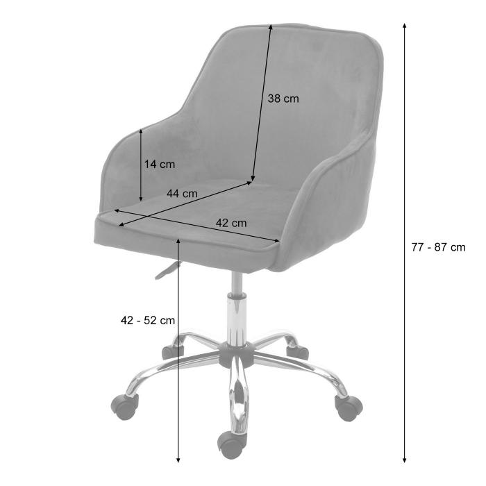 Brostuhl HWC-F82, Schreibtischstuhl Chefsessel Drehstuhl, Retro Design Samt ~ grau